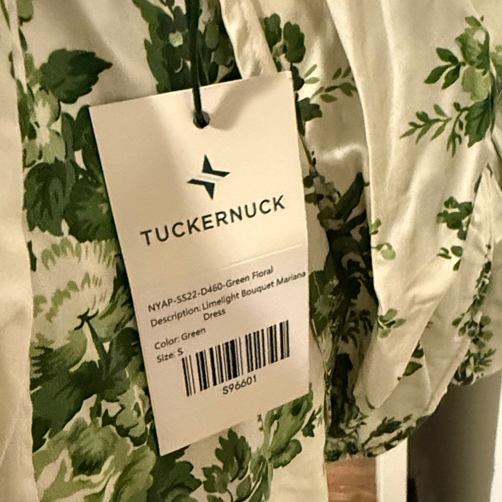 Tuckernuck Green and White Floral Ruffle Midi Dress - Picture 6 of 6